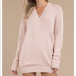 Tobi WINTER ROMANCE BLUSH OVERSIZED SWEATER DRESS